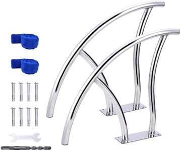 GarveeLife 2pcs Pool Rails 30"x 30", Pool Handrails for Inground Pool 304 Stainless Steel Big Load Capacity Rustproof with Blue Grip Cover & Accessories
