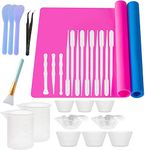 Silicone Mat for Epoxy Resin Moulds Crafts,Silicone Craft Mat,Resin Mould Resin Accessories Making Kit Silicone Resin Measure Cups Tool Kit for Casting Molds Jewelry DIY Craft 30pcs