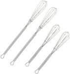 Wingsflying 4 Pack Mini Wire Kitchen Whisks Small Egg Whisk Gravy Sauce Mini Whisk Silver-Each of 2PCS 5 Inches and 7 Inches