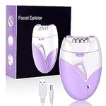 URAQT Facial Epilator, Cordless Electric Lady Face Shaver Mini Epilator with LED Light, Smooth Bikini Trimmer for Face Body Arm Leg Underarm, Rechargeable Gentle Hair Removal Device for Women