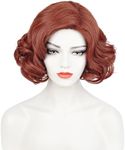 Brown 1920s Wig Women, Auburn Short