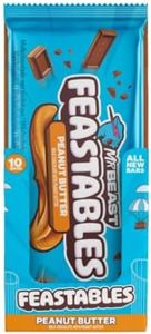 Feastables MrBeast Barra de chocolate con mantequilla de maní 60 g - Regalo de chocolate para la verdadera bestia, deliciosos bocadillos de chocolate MrBeast, Peanut Butter (paquete de 10)