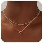 Yoosteel Layered Gold Initial Neckl