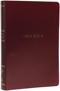 NKJV Holy Bible, Giant Print Center-Column Reference Bible, Burgundy Leather-look, 72,000+ Cross References, Red Letter, Comfort Print: New King James Version