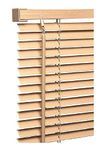 Wood grain Effect - 120cm x 150cm - PVC Venetian Blinds - Natural Colour - Window Curtains - Child Safe Pull Cords - Included All Fittings