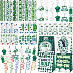 Erweicet Golf Party Favor 72 PCS Golf Theme Slap Bracelet DIY Stickers Temopory Tattoos Keychains Plastic Straws Gift Bags for Golf Birthday Party Sports Event Goodies Bags Filler