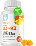 DR. MORITZ Vitamin D3 K2 Gummies 5000 IU - Sugar-Free VIT D Gummy Supplement for Immune Support & Healthy Bones * - High-Absorption, Vegan, Gluten-Free Chewable Gummies for Adults & Kids, d3 Plus k2