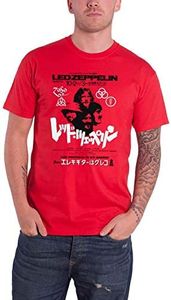 Led Zeppelin Is My Brother Hombre Camiseta Rojo L, 100% algodón, Regular