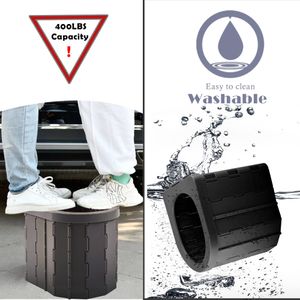 KINSPORY Portable Camping Toilet – Collapsible Outdoor Loo Bucket