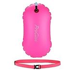 ProCase Swim Buoy, Highly Visible Ultralight Swim Bubble Safety Buoy Tow Float with Adjustable Waist Belt for Open Water Swimmers, Triathletes, Kayakers, Snorkelers, Safe Swim Training -Magenta