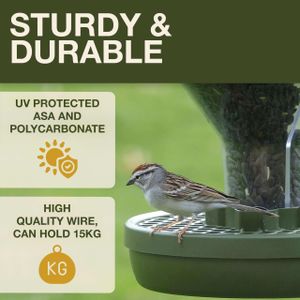 Davos Hanging Bird Feeder Station – Outdoor Garden Wild Bird Feeder