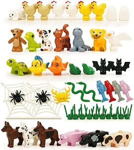 Farm Animals Accessories - Zoo Building Block Friends Pets Pack, Cats Dogs Brids Jungle Sea Animals Bricks Toys