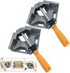 2 Pcs Right Angle Clamp, 90 Degree Corner Clamps for Woodwork, Single Handle Aluminium Alloy Vice with Adjustable Swing Jaw, Woodworking Clamps for DIY Woodworking Welding