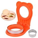HUAKENER Sandwich Cutter and Sealer, Double-Sided Gear Seal Sandwich Sealer, Stainless Steel Bread Sandwich Cutter for Kids Lunch Breakfast (Orange)