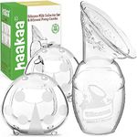 haakaa Manual Breast Pump & Ladybug Breast Milk Collector Combo Breast Shells for Breastfeeding Silicone Breast Milk Catcher Nursing Cups Breast Milk Saver, Reusable, BPA Free