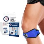 Doctor Developed Patella Tendon Strap/Knee Strap/Brace and Handbook for Patellar Tendonitis (Jumper’s Knee), Pfps (Runner’s Knee), ITBS, Chondromalacia, Patellar Tracking (Single, Blue)