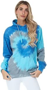 DARESAY Tie Dyed Pullover Hood-Blue Jerry-4X
