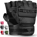 WYOX MMA Gloves Sparring Grappling for Men Women – Hybrid Open Palm Half Finger Boxing Training Gloves and Leather Wrist Support for Muay Thai, Kickboxing, Karate, Taekwondo