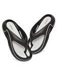 BLISS BALANCE Extra Soft Premium Slippers with Soft Acupressure Comfortable & Light Weight Stylish & Anti-Skid Classic Ultra Soft Casual Waterproof & Everyday Flip Flops BB147NEWBKGY UK-9