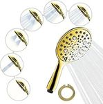 SparkPod High Pressure 6-Function Shower Head - Gold Shower Experience - 6" Wide Angle Handheld Set - 70 Inch Long Hose - Luxury Design - Power Massage Mode - Ergonomic Grip with Ultimate Mobility