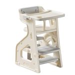 BabyLiv 3-in-1 Convertible Learning Tower for Kids | Adjustable Height Kitchen Helper Stool with Safety Rail, Dining Chair & Activity Table | Durable Non-Slip Toddler Standing Tower (White & Grey)