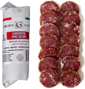 Giorgio’s Naturals Handcrafted Dry-Aged Salami – Sangiovese Wine Salami 5 Ounce, Authentic Italian Sausage, Hard Salami, Charcuterie Meat