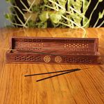 Simply essential' Wooden Incense Joss Stick Cone Holder Smoke Box Pantagon