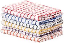 Vision Textiles Night Dreamz Terry Tea Towel Pack of 12- Soft, Super Absorbent and Lint Free Kitchen Towels- 100% Cotton Dish Cloth (35X60cm Small Check 12 Pack)