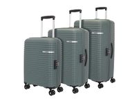 American Tourister Liftoff+ with TSA Lock & 8 Wheel, 3Pc Set (Small +Medium +Large) Hard PP Check-in Suitcase for Travel/Trolley Bag for Travel/Travel Bag with Double Wheel - Dark Olive