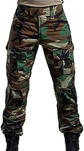 H Welt EU Pantalon militaire pour homme, pantalon avec genouillères pour jeux de stratégie, airsoft, paintball, tir, combat XL Wald