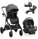Evenflo Pivot Xpand Modular Travel System with LiteMax Infant Car Seat with Anti-Rebound Bar (Sabino Gray)