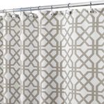 InterDesign Trellis Fabric Shower Curtain - 72" x 72", Stone Gray/White