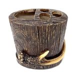 BestGiftEver Realistic Wooden Toothbrush Holder with Faux Antler Accent - Wildlife and Forest Theme Home Decor for Lodge Cabin Style - Ideal for Outdoor Nature Lovers and Hunting Enthusiast