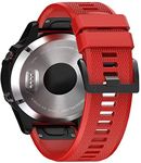 Zitel® Watch Band Compatible with Garmin Fenix 7X, Fenix 6X/6X Pro, Fenix 5X/5X Plus, Fenix 3/3 HR, Descent MK1, D2 Delta PX, D2 Charlie, 26mm Sport Strap (Matte Red)