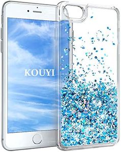 KOUYI Funda iPhone 6S/6 Plus, Brillo Liquida Claro 3D Bling Cubierta Flowing Liquid diseño TPU Fundas Case Telefono Movil Smartphone Carcasas para Apple iPhone 6S Plus/iPhone 6 Plus (Azul Plateado)