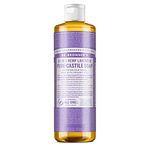 Dr Bronner's 18-in-1 Lavender Pure-Castile Liquid Soap, Made with Organic Oils, Used for Face, Body, Hair, Dishes, Mopping and Pets, Certified Fair Trade & Vegan Friendly, 473ml Recycled Bottle