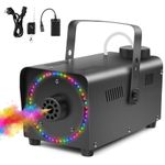 Katomi 500W Smoke Machine with 13 Colour RGB Effect, 48 LED Lights, Mini Fog Machine with Wireless Controllers for DJ Disco Parties, Halloween, and Weddings