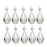 Adecco LLC 10Pcs Chandelier Crystals, Clear Crystal Teardrop Chandelier Prism Pendants Shiny Glass Crystals Beads for Light Lamp, Jewelry Making.