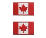 FAMI Canadian Flag Maple Leaf Patch Canada Hook Loop Embroider Sew On Motorcycle Biker TacticalTags Patch for Travel Backpack Hats Jackets Team Uniform- 2 Pack