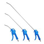 Fippy 3PCS Air Blow Gun Long Air Blow Nozzle Blow Dust Gun for Precision Machinery, Workshop, Instrument Dust Cleaning (Blue)