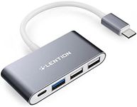 LENTION 4-in-1 USB-C Hub with Type C, USB 3.0, USB 2.0 Compatible 2023-2016 MacBook Pro 13/14/15/16, New Mac Air/Surface, ChromeBook, More, Multiport Charging & Connecting Adapter (C13, Space Gray)