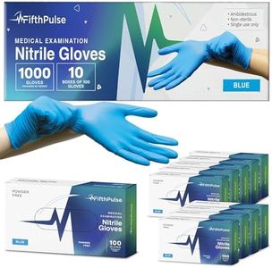 Medical Exam Blue Nitrile Gloves Large 1000 Count - 3 Mil Powder and Latex Free Disposable Gloves - Case of 10 Boxes of 100