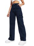 CHKOKKO Women High Rise Denim Solid Regular Fit Jeans Navy 32
