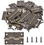 40 Pieces Jewelry Box Hinges Bronze Engraving Design - Hinge Repair Kit for Antique Box Hinge, Vintage Tool Box Hinge, Decorative Wooden Cases, Gift Boxes, Wine Boxes