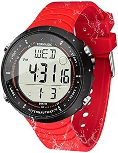 10 ATM Waterproof Sports Watch for Swimming and Diving, with Functions of Chronograph, Timer, Dual Time, Alarm Clock, 12 and 24 Hour Format Switchable