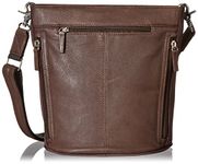 GTM Concealed Carry Bucket Tote, Brown, Small