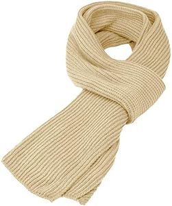 aoozleny Winter Thick Cable Knit Wrap Long Warm Scarf for Men Women, Beige