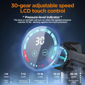 Deep Tissue Massage Gun – 30 Speeds, 10 Heads, Quiet Glide, LCD, Portable