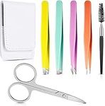 6 Pieces Eyebrow Tweezers Set with 