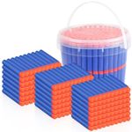 300 Refill Darts Foam Bullets fit for Nerf Gun Elite, Refill Darts Ammunition for N-Strike Elite Series Blasters, Dart Accessories with Portable Storage Bucket, Blue